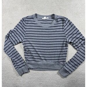 Painted Threads Gray & Navy Striped Light Sweater‎ Size Medium